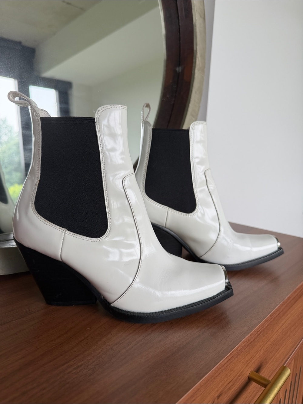 Jeffery Campbell Chelsea-Inspired Women's Ankle Boots in Cream